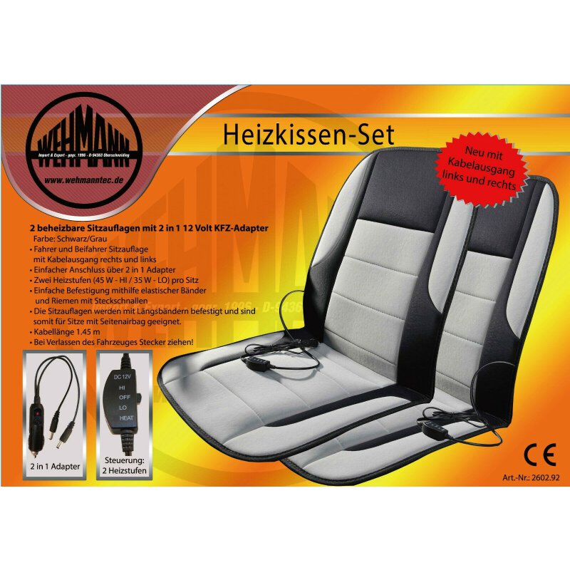 Autositz Heizkissen beheizbare sitzauflage mit 12V für Auto Sitzheizung  schwarz